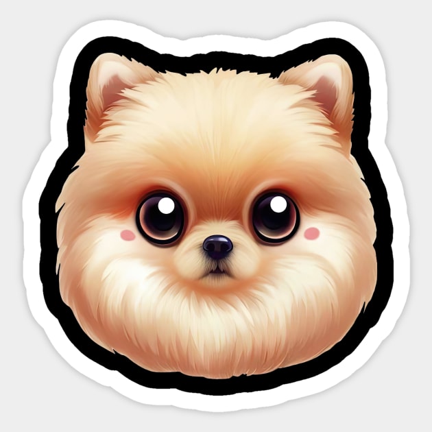 Pomeranian Portrait Perfection Sticker by Art By Mojo